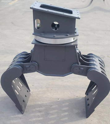 Black Log Grapple For 20 - 30 Tons Excavator Attachment